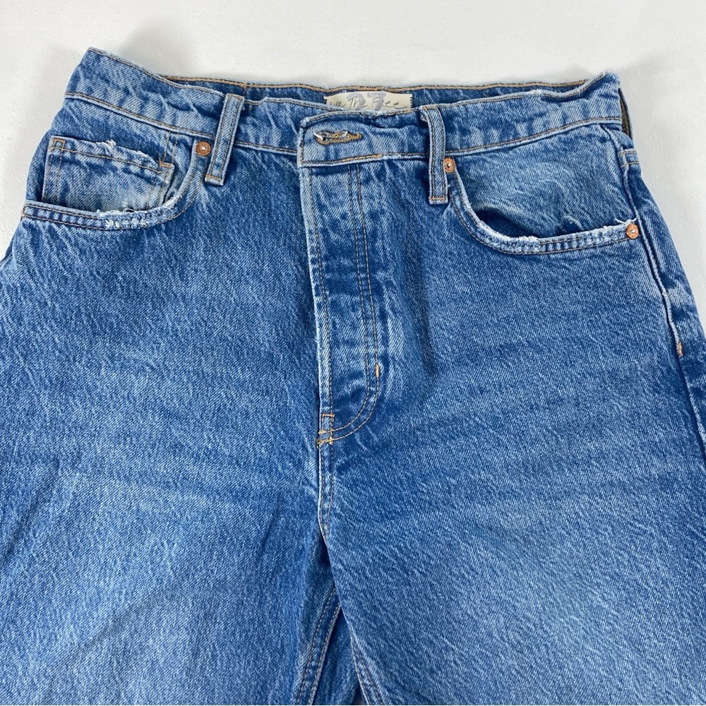 FREE PEOPLE WE THE FREE Jeans Women Distressed Size 27 Button Fly Raw Bohemian - Picture 4 of 16